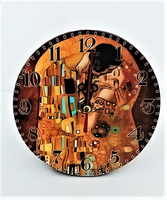 Ceas de Perete Rotund Cadou Vintage Style cu Gustav Klimt 12 cm