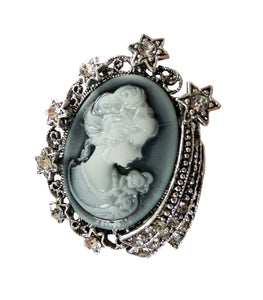Bjuterie Cadou Femei Doamne Primavara 1 8 Martie Brosa Martisor cu Cristale Strasuri Camee Lady Vintage Stea Martisor