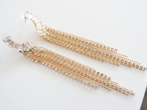 Cercei Mireasa Statement Semiluna din Strasuri Rhinestone Cristale Nunta