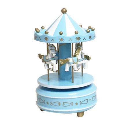CMZ-0003 Carusel Muzica Bleu-Alb Cadou Botezl    
