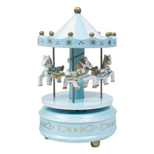 Încărcați imaginea în Galerie, CMZ-0003 Carusel Muzica Bleu-Alb Cadou Botez2  