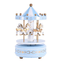 Încărcați imaginea în Galerie, CMZ-0003 Carusel Muzica Bleu-Alb Cadou Botez1