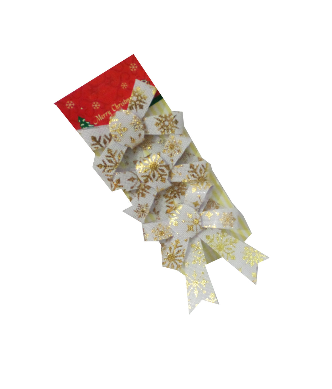 Decoratiuni de Brad Fundite Alb-Auriu Glitter Set 3 buc de Agatat pe Brad Pom