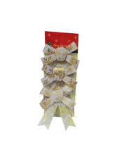 Încărcați imaginea în Galerie, Decoratiuni de Brad Fundite Alb-Auriu Glitter Set 3 buc de Agatat pe Brad Pom Sclipici