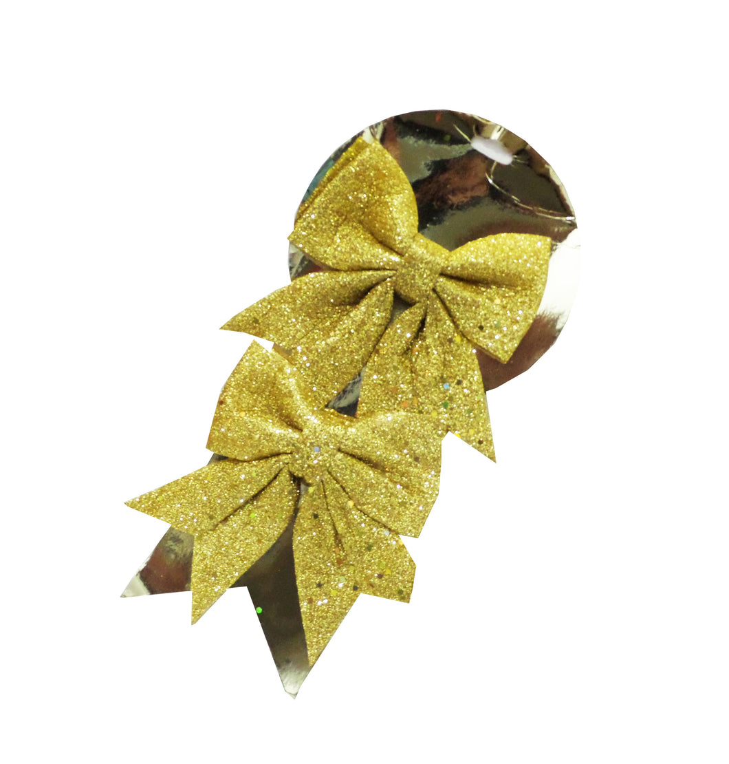 Decoratiuni de Brad Fundite Aurii Gold Glitter Set 2 buc de Agatat pe Brad Pom