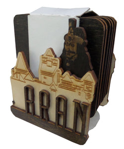 Set 6 Suporturi Pahare Coasters Lemn Castelul Bran