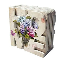 Încărcați imaginea în Galerie, Set 6 Suporturi Pahare Coasters din Lemn Home Zambile Post Card