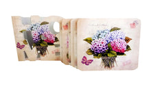 Încărcați imaginea în Galerie, Set 6 Suporturi Pahare Coasters in Suport din Lemn Home Model Floral Zambile Carte Postala Post Card
