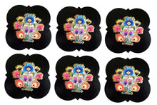 Încărcați imaginea în Galerie, Set 6 Suporturi Pahare Coasters Placute Lemn Motive Poloneze Multicolore Negre