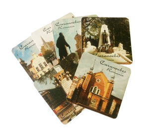 Set 6 Suporturi Pahare Coasters Romania Suvenir Orasul Cadou Romanesc Caransebes Carte Postala