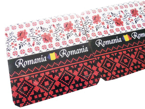 Set 6 Suporturi Pahare Coasters Motive Traditionale Romania Broderie Neagra