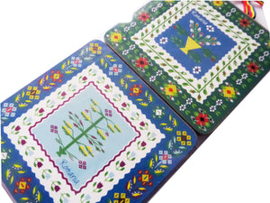 Set 4 Suporturi Pahare Coasters Motive Traditionale Covor Etnic CusutRomanesti Populare Romania