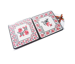 Set 4 Suporturi Pahare Coasters Motive Traditionale Ii Brodate Camasa Taraneasca