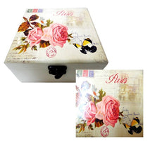 Încărcați imaginea în Galerie, CTBJ-0015 Cutie Bijuteriii cu Oglinda Roses Post Card