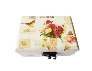 Mini-Cutie de Bijuterii Carte Postala Flower Bird