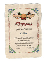 Încărcați imaginea în Galerie, Diploma Personalizata Pergament Cadou cu Mesaj Dedicatie pentru Cea Mai Bun Copil