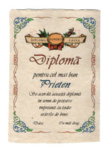 Încărcați imaginea în Galerie, Diploma Personalizata Pergament Cadou cu Mesaj Dedicatie pentru pentru Cel Mai Bun Prieten Barbati Domni