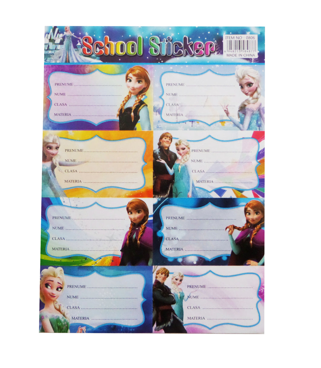 Etichete Scoala pentru Caiet Set Coala 2 buc Disney Frozen Regatul de Gheata Ana si Elsa Scolare Olaf