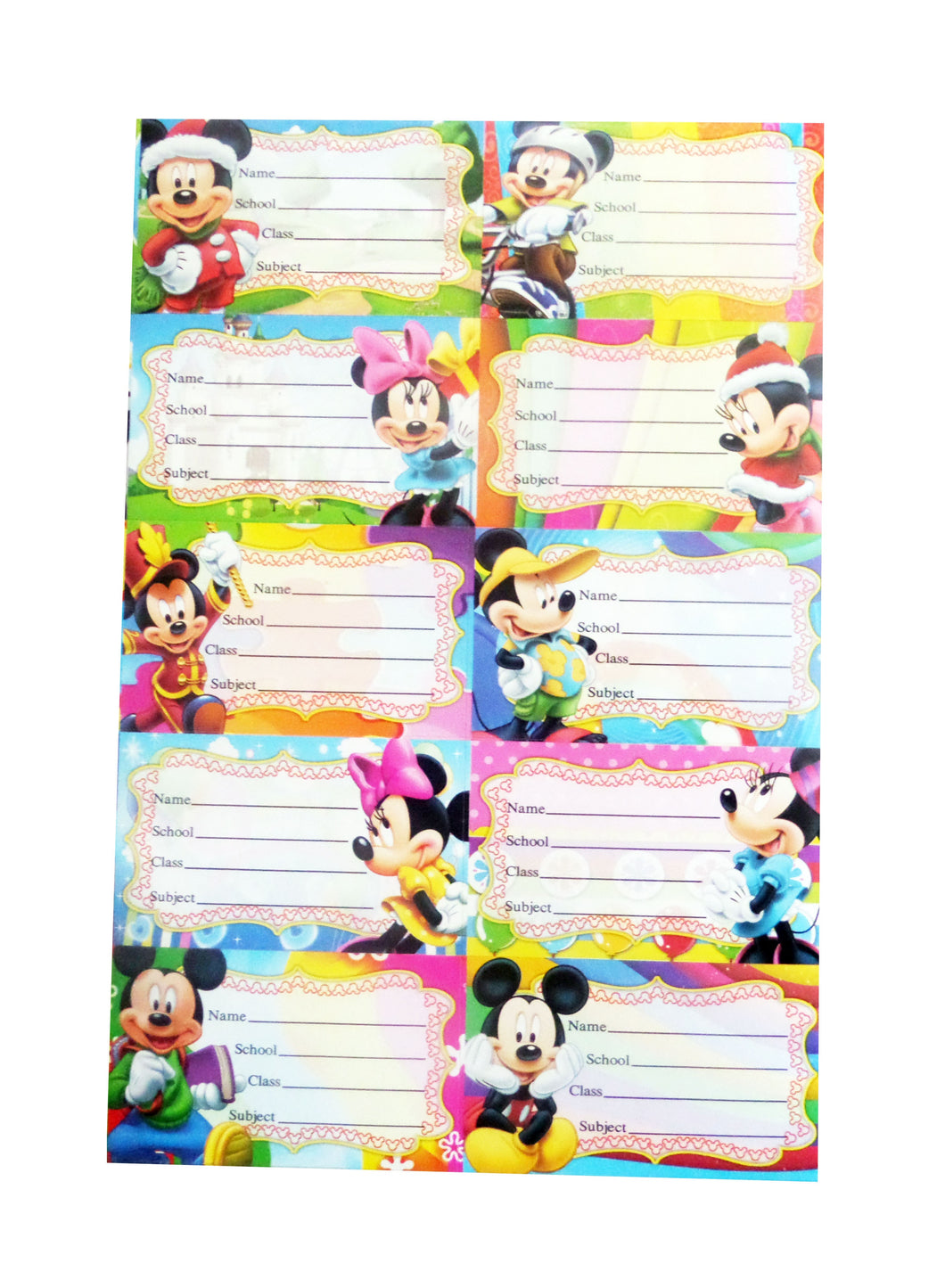 Etichete Scoala pentru Caiet Set Coala 2 8 buc Disney Minnie si Mickey Christmas
