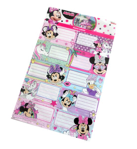 Etichete Scoala pentru Caiet Set 1 Coala sau 10 buc Etichete Disney Minnie Mouse Roz de Lipit Mov