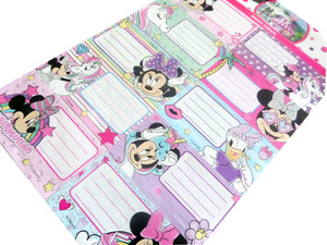 Etichete Scoala pentru Caiet Set 1 Coala sau 10 buc Etichete Disney Minnie Mouse Roz Scolare cu Buline de Scoala