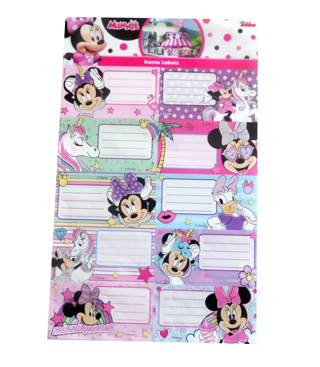 Etichete Scoala pentru Caiet Set 1 Coala sau 10 buc Etichete Disney Minnie Mouse Roz