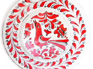 Farfurie Decor cu Motive Traditionale Ceramica de Corund Pasare Cantatoare 25 cm Taranesti Targu Secuiesc Populare Romania