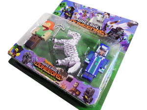 Set Jucarii Figurine Lego Cadou pentru Copii Minecraft Duneeons Jungle Awakens Steve 4 buc