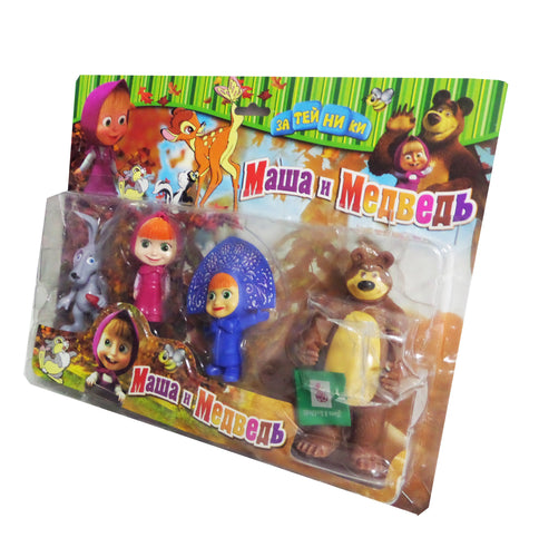 Set Jucarii Figurine Disney pentru Copii Masha si Ursul Misha the Bear 4 buc Cadou Craciun baieti fetite