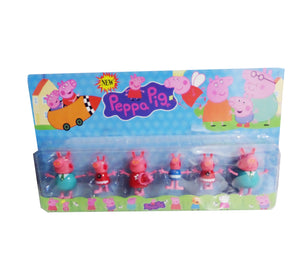 Set Jucarii Figurine Disney pentru Copii Purcelusa Peppa Pig 6 bucGeorge, Daddy, Mummy, Grandpa, Suzy, Granny Cadou Craciun Fete Baieti