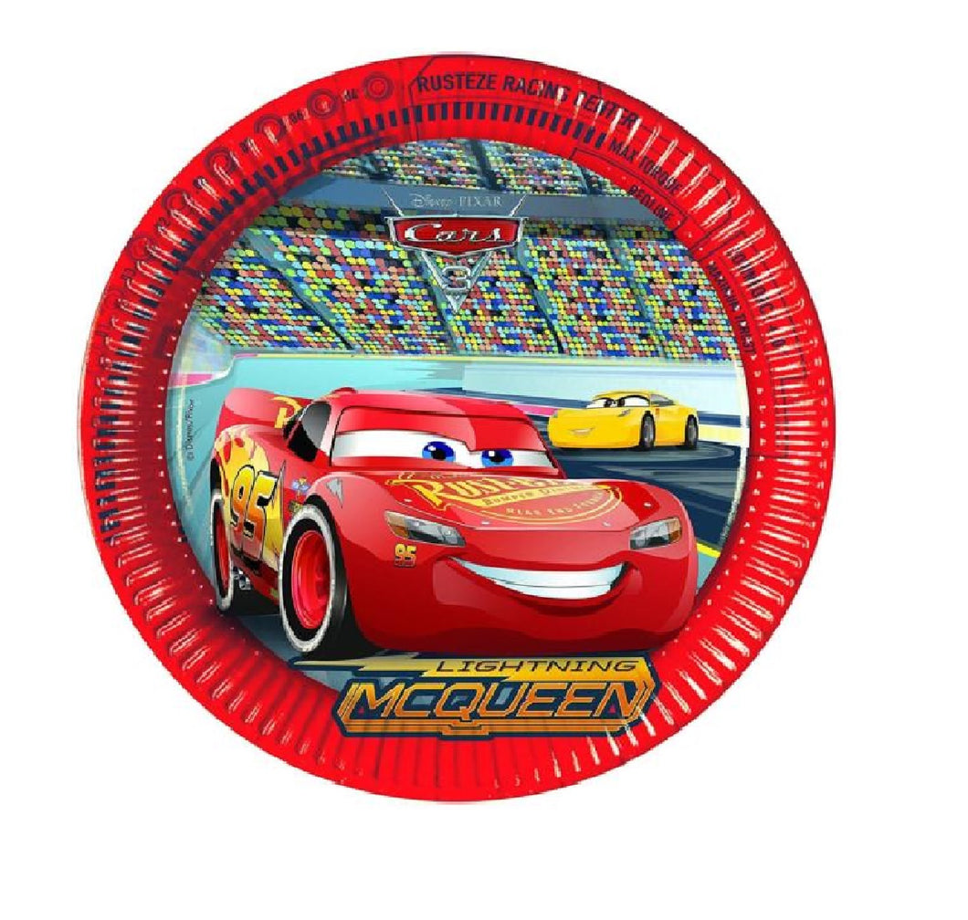 Set Farfurii de Petrecere Accesorii Party Tematic Copii Set 8 buc Carton Cars 3 Fulger Lightning McQueen
