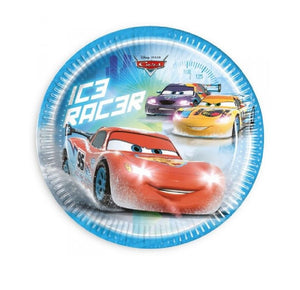 Set Farfurii de Petrecere Accesorii Party Tematic Copii Set 8 buc Carton Cars Ice Racer Fulger McQueen
