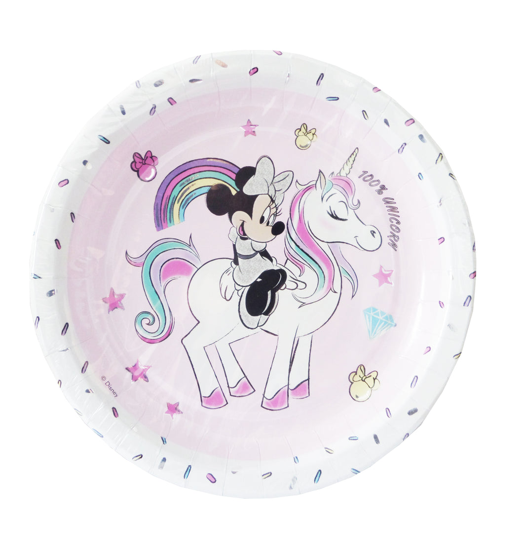 Set Farfurii de Petrecere Accesorii Party 8 buc din Carton Disney Minnie Mouse Pink Unicorn
