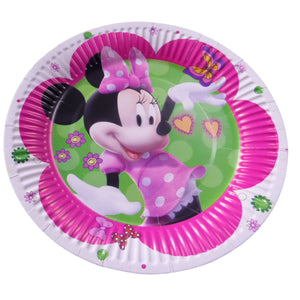 Farfurii din Carton de Petrecere Party Copii Set 10 buc Minnie Mouse Pink Flower Fetite Fete Copii