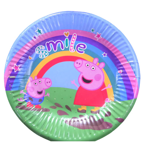 Farfurii din Carton de Petrecere Copii Set 6 buc Disney Purcelusa Peppa Pig and George Smile 19 cm Rainbow