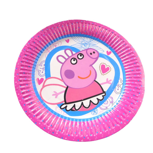Farfurii din Carton de Petrecere Copii Set 10 buc Disney Purcelusa Peppa Pig Pink Angel 19 cm Petreceri Aniversari Fetite