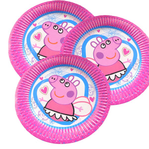 Farfurii din Carton de Petrecere Copii Set 10 buc Disney Purcelusa Peppa Pig Pink Angel 19 cm