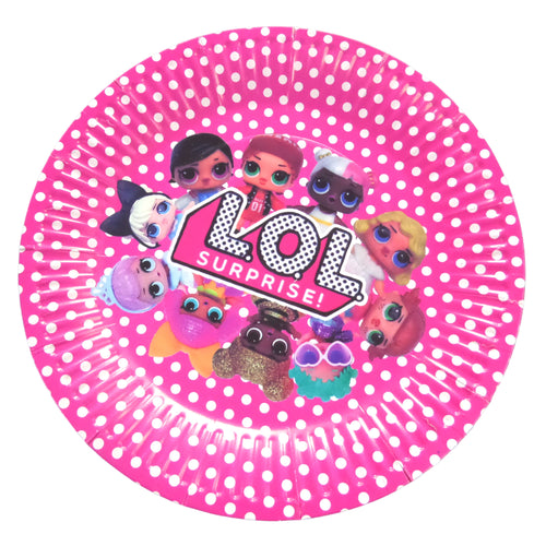 Farfurii din Carton Disney de Petrecere Party Copii Set 10 buc Papusile LOL Suprise Party Dots