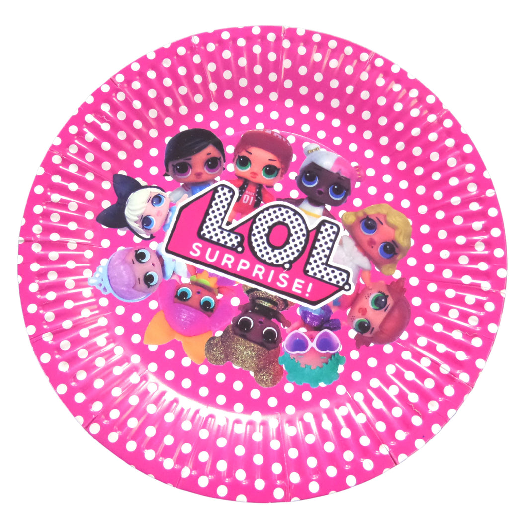 Farfurii din Carton Disney de Petrecere Party Copii Set 10 buc Papusile LOL Suprise Party Dots
