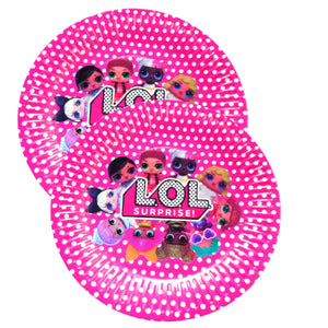 Farfurii din Carton Disney de Petrecere Party Copii Set 10 buc Papusile LOL Suprise Party Dots Aniversari Petrecerei