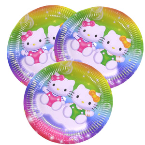 Farfurii din Carton Disney de Petrecere Party Copii Set 10 buc Disney Pisicuta Hello Kitty El si Ea 23 cm Aniversari