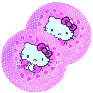Farfurii din Carton Disney de Petrecere Party Copii Set 10 buc Pisicuta Hello Kitty Pink Heart 19 cm Unica Folosinta