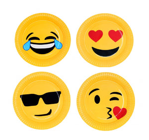 Farfurii din Carton Aniversari de Petrecere Party Copii Set 10 buc Disney Emoji Smile Happy Faces 23 cm Fete Distractive