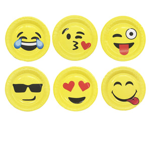 Farfurii din Carton Aniversari de Petrecere Party Copii Set 10 buc Disney Emoji Smile Happy Faces 23 cm Fete Zambitoare
