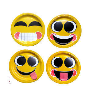 Farfurii din Carton Aniversari de Petrecere Party Copii Set 10 buc Disney Emoji Smile Happy Faces 23 cm Copii Petrecerei Fetite Baieti