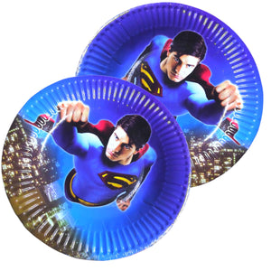 Farfurii din Carton Aniversari de Petrecere Party Copii Set 10 buc Disney Marvel Superman Hero 19 cm Party Baieti Supereroi Marvel