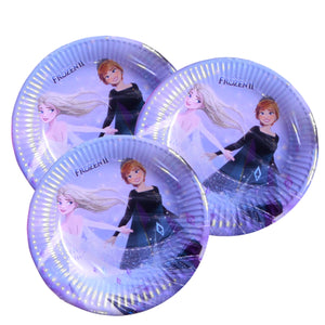 Set Farfurii de Petrecere Accesorii Party Tematic Copii 6 buc Carton Frozen Regatul de Gheata II Printesa Ana si Regina Elsa Olaf