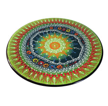 Încărcați imaginea în Galerie, Farfurie Platou cu Model Traditional Turcesc Ceramica Pictat Manual Verde-Rosu Decorativa 25 cm