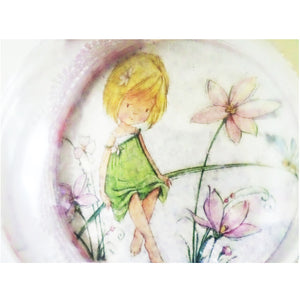 Glob de Craciun 14 cm de Brad Fetita Zana Blonda si Fluturele