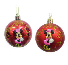 Încărcați imaginea în Galerie, Set 2 Globuri de Craciun Disney Minnie Mouse Galben-Roz Auriu de 5 cm